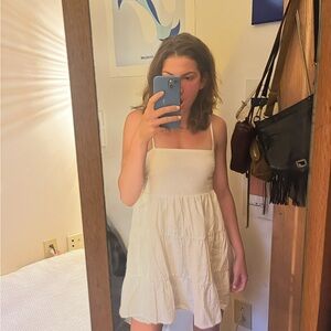 Forever 21 Cream Colored Linen Babydoll Dress